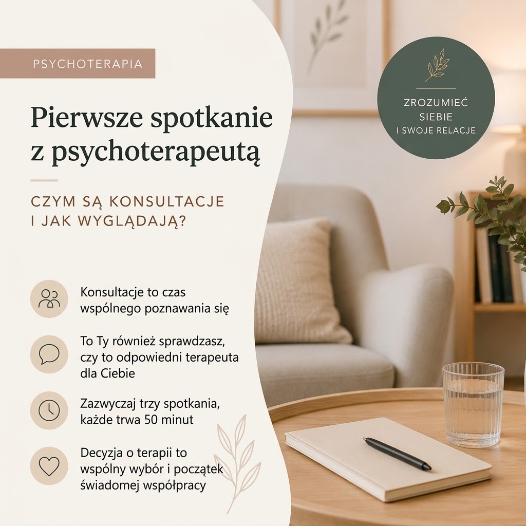 Pierwsze spotkanie z psychoterapeutą – konsultacje psychoterapeutyczne